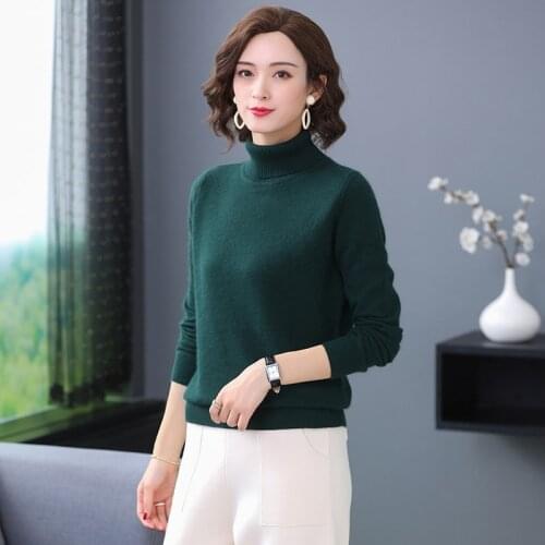 100% Pure Wool New Style Pullover Womens Turtleneck Cashmere Sweater Slim Sweater Coat Free Shipping Autumn and Winter