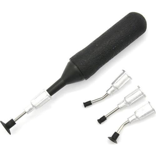1Set Rubber IC Pick up Vacuum Sucking Pen with 4 Suction Headers for Resistor Chip E5BB Hot