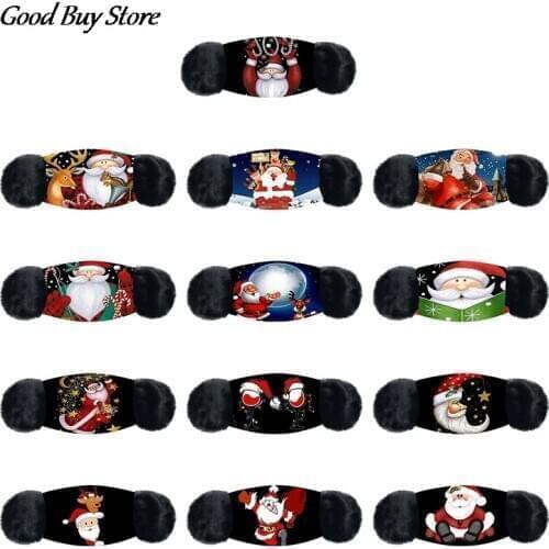Santa Claus Cartoon Ear Warmer Christmas Earmuffs Soft Comfortable Plush Ears Mouth Cover Winter Spring New Year Warm Earflap