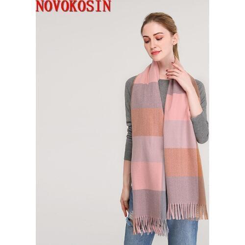 2018 High Quality Faux Cashmere British Plaid Shawl Luxury Autumn Winter Warm Soft Ring Female Women Thick Tassel Scarf