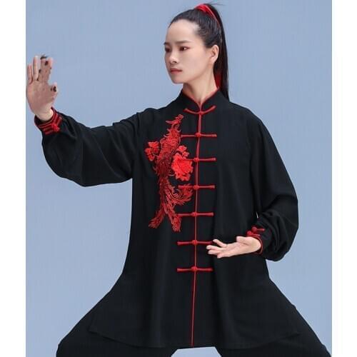 Fashion Tai Chi Uniform Women Men Martial Arts Uniform Chinese Traditional Folk Kung Fu Suit Morning Sports Wushu Costume 11031