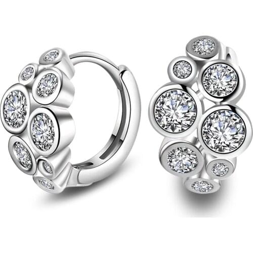 Romantic Folar Shape Cubic Zircon Earrings For Women Pure 925 Sterling Silver Luxury 5 Lays CZ Ear Engagement Jewelry Brincos