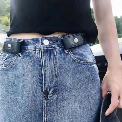 1 Pc Belt for Jean Pants Dresses No Buckle Stretch Elastic Waist Belt Women/Men No Bulge No Hassle Generalsize Waist Belt
