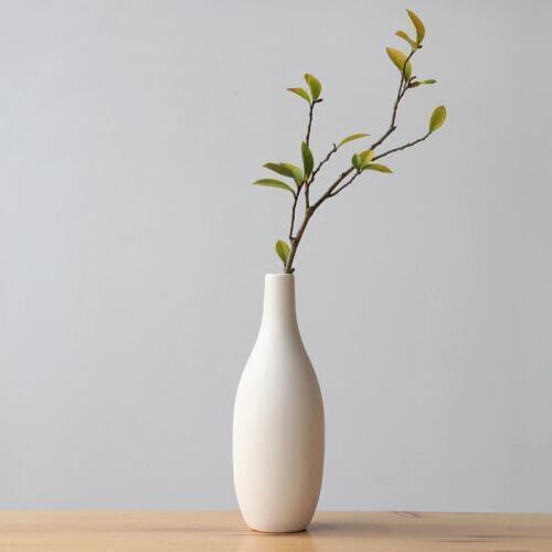 1pc Japanese Minimalist White Ceramic Vase Porcelain Flower Vase Hydroponic Container For Home Wedding Decor