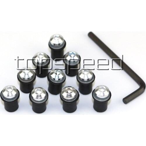 10 PCS Silver Motorcycle Windshield Windscreen Screws Bolts