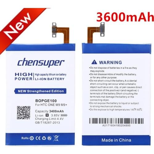 100% Original chensuper 3600mAh BOPGE100 B0PGE100 for HTC ONE M9 Battery M9+ M9W One M9 Plus M9pt Hima Ultra 0PJA10 0PJA13