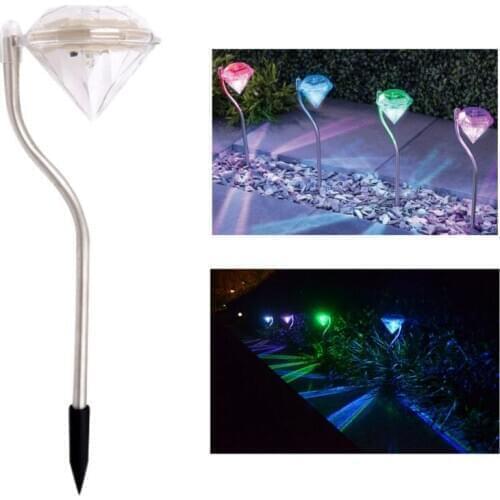 20pcs/lot Modern Design Garden Path Stake Lanterns Outdoor Lamps LED Solar Powered Diamonds Lawn Light Solar Light Pathway