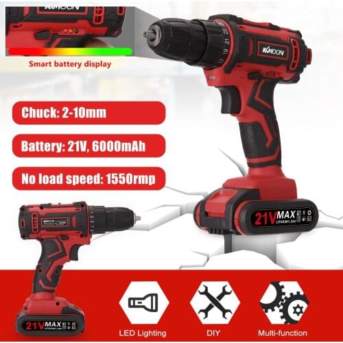 21V Multifunctional Electric Cordless Drill Lithium Battery Wireless Rechargeable Hand Drills Brush Motor Electric Power Tools