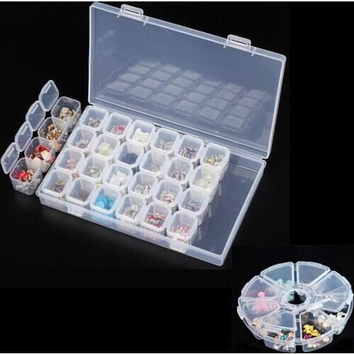 28 Grids Plastic Storage Box Jewelry Beads Storage Case Transparent Compartment Medicine Box Organizer Adjustable Organizer