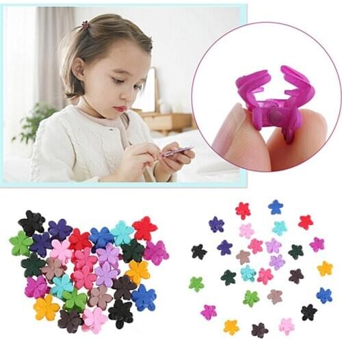 30pcs Mix Colored Girl Kids Baby Mini Flower Hair Claw Jaw Clip Hair Accessories
