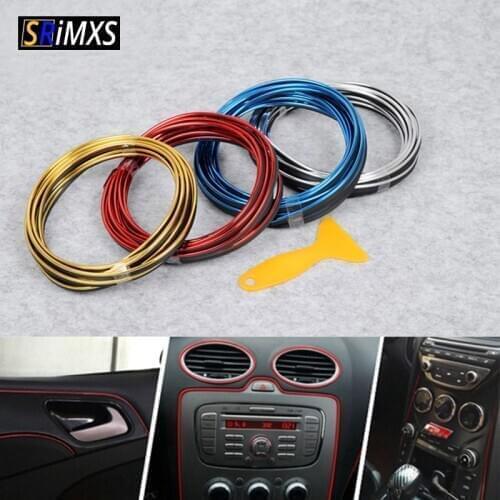 5 Meters Car Seal Accessories Styling Interior Exterior Decoration Door Strip Moulding Trim Dashboard Edge Universal Auto Chrome