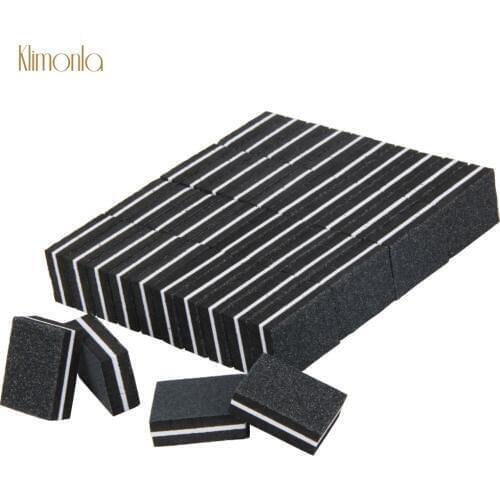 50pcs/lot Black Double Sided Sanding Sandpaper Nail Files Mini Cube Shape Sponge Nail Buffer Block Manicure Nail Salon Supplies