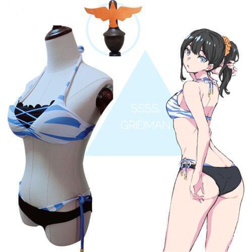 Anime SSSS.GRIDMAN Takarada Rikka Cosplay Costume Swimsuit Bikini Female Summer Swimwear Halloween Costumes for Women