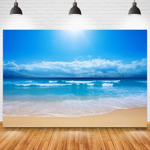Photography Backdrops For Baby Holiday Party Birthday Summer Photocall Tropical Beach Sea Sun Blue Sky Photo Studio Backgrounds