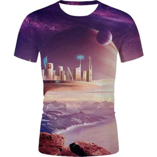 New Fashion Printed Sci-Fi Planet Mens T-Shirt 3D Printed Fun Graphics Street Sports Mens And Womens Plus T-Shirtsmen