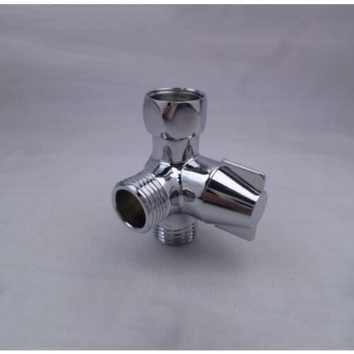 G1/2 Brass Valve Core Solid T-adapter for Bidet Sprayer Shower Set Shaffat Jet diverter valve Chrome Shower Water Separator