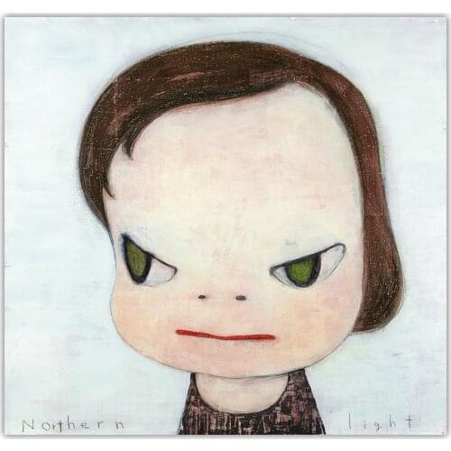 Holover Canvas Oil Painting "Northern Light"BY Yoshitomo Nara Japanese Manga Unframed Cartoon Wall Art Home Decor Aesthetic