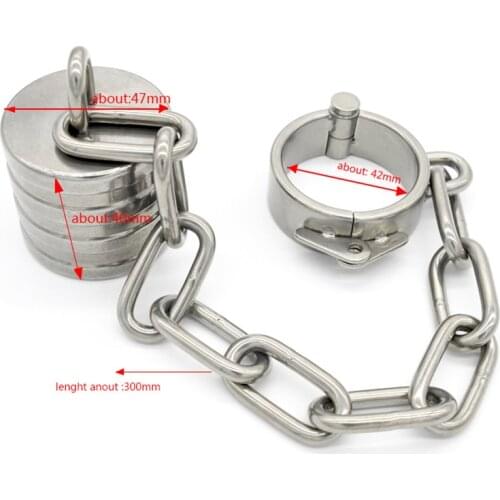 810g Stainless Steel Heavy Duty Penis Ring Ball Scrotum Stretcher Training Penis Growth Scrotum Testicle Lock Cock Ring Sex Toys