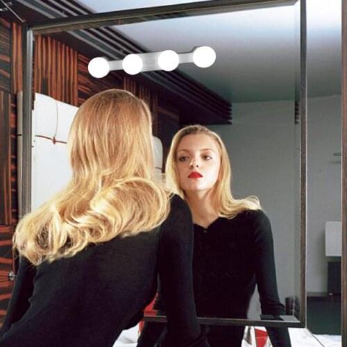 Hollywood LED Cosmetic Mirror Lights Kit 4 Dimmable Bulbs for