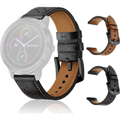 Cave Style Leather Wrist Watch Strap Band Replaceme For Garmin vivomove HR Smart watch Bracelet Wearable accessories #614