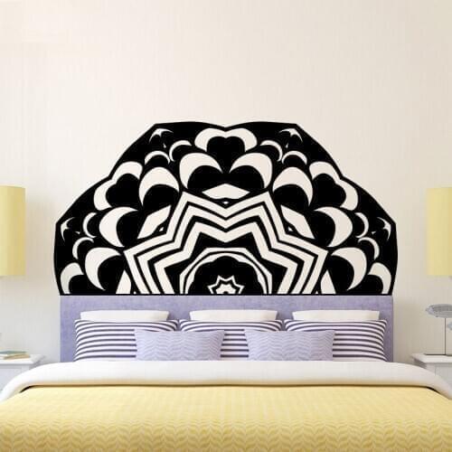 Creative Headboard Wall Sticker Wallpaper Bed Bedside Mandala Vinyl Kids Room Bedroom Giant Headboard Flower Home Decor