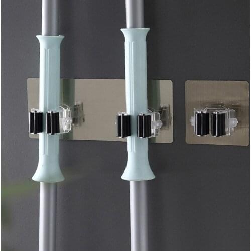 Adhesive Multi Purpose Hooks Wall Mounted Mop Organizer Holder Storage Rack Broom Hanger Kitchen Bathroom Strong Hooks