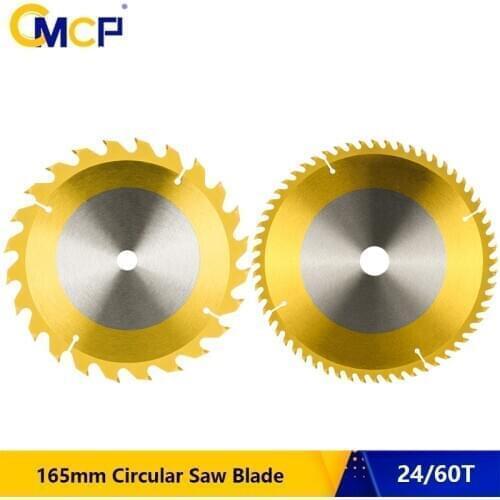CMCP Circular Saw Blade 165mm 24T 60T Wood Cutting Disc Titanium Coating TCT Cutting Blade Saw Blade For Wood