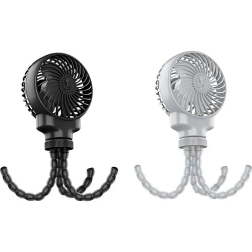 Mini-Handheld Personal Portable Fan, for Baby Stroller Crib Car Baby Seat , with Flexible Tripod Fix USB Charging