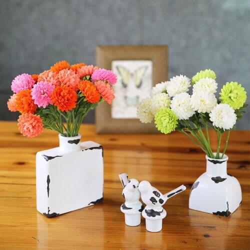 Natural Spring Small Chrysanthemum Artificial Flower Fabric Fake Plant For Christmas Wedding Home Bedroom Decoration 30cm