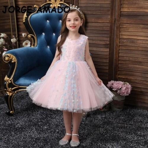 2021 New flower girl dresses for weddings Party Dress Small Flower Fluffy Show Dress Children Clothes E306