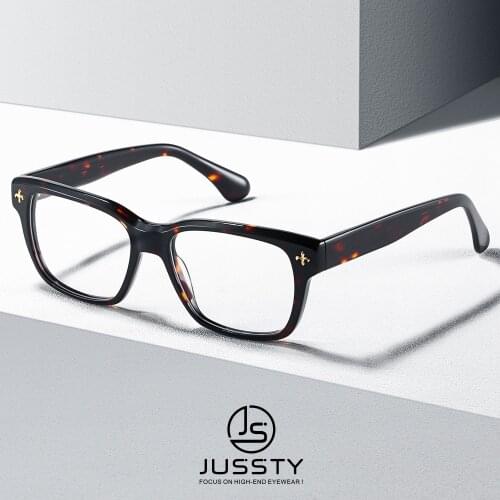 Retro Optical Eyeglasses Frame Men Leopard Acetate Prescription Glasses Frame Male Vintage High End Myopia Spectacles Big Square