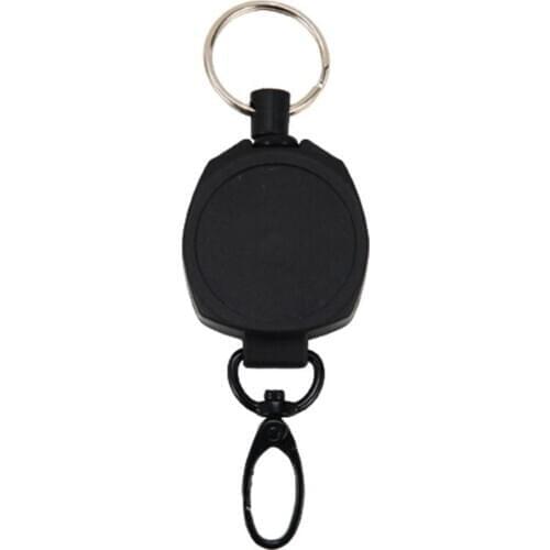 Portable Retractable Round Square Keychain Anti-lost Resilience Wire Nylon Rope Elastic Keyring Recoil Key Holder Outdoor Tool