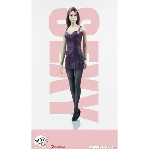 For Sale Scale 1/6 F17 Womens Clothing Sexy Sling Leather Skirt Dress Suit No Body For 12inch Doll Figures Collection