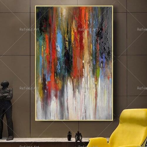 Nordic Abstract 100% Handmand Oil Painting Posters On The Wall Art Living Room Home Decoration