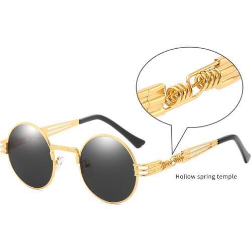 2021 NEW Round Steampunk Sunglasses Men Women Fashion Metal Glasses Brand Design Vintage Sunglasses High Quality UV400 Gafas