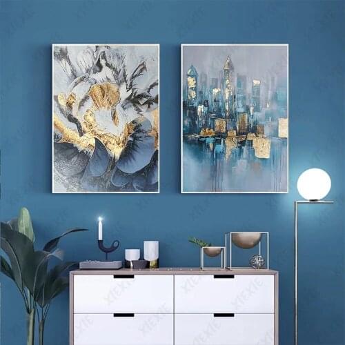 Modern Abstract Canvas Painting City Poster Wallpaper Flower Graffiti Art Craft Wallpaper Home Living Room Picture Print Decor