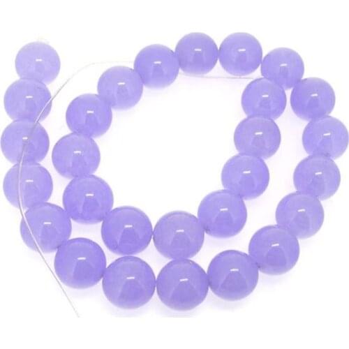 Unique Pearls jewellery Store Purple Jade Round 14mm Gemstone Loose Beads One Full Strand 15'' LC3-0300