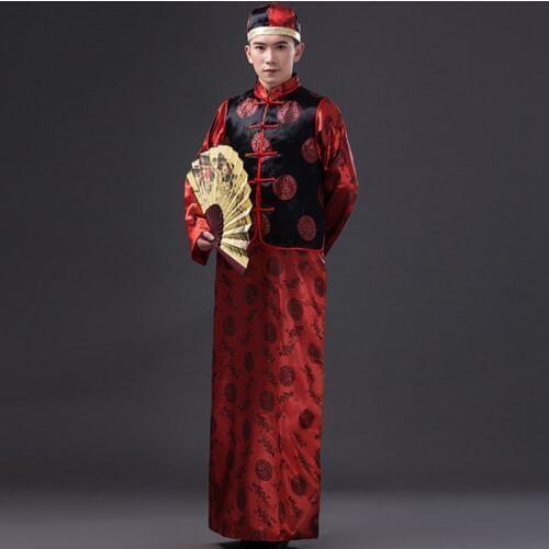 Chinese style retro wedding Tang suit groom robes landlord clothing mens wedding toast groomsmen dress cosplay hanfu man