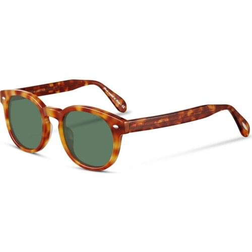 Vintage round polarized sunglasses men and women stylish design sunglasses brand acetate