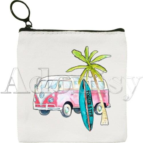 Outer Banks Cute Solid Color Canvas Coin Purse Small Fresh New Zipper Key Bag Hand Gift Bag