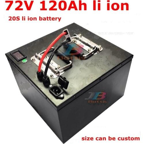 Waterproof li ion 72v 120Ah lithium ion battery 100A BMS for 7000w 6000W bike tricycle Forklift Motocycle AGV +10A charger
