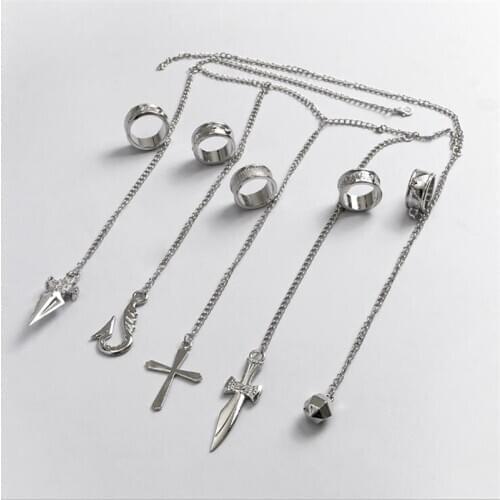 High Quality Ring Cartoon Hunter x Hunter Kurapika Cosplay Costume Prop Metal Ring Accessories Alloy Fashion Pendant Chain Gifts