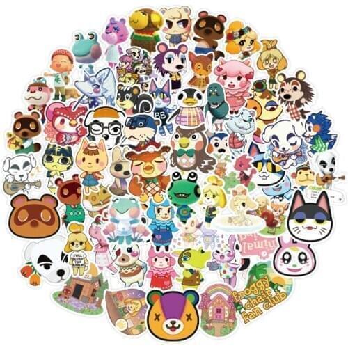100PCS Animal Crossing Game Stickers ACNH Suitcase Laptop Fridge Skateboard Guitar Motorcycle Luggage Anime Stickers Kids Toy