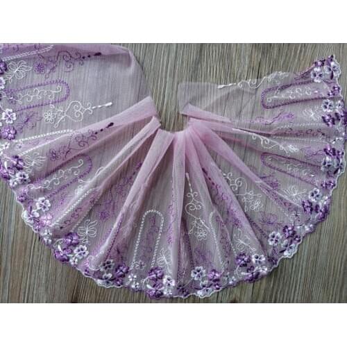 10Yards New Net Lace Mesh Fabric Venise Black Orange Trim Embroidery Embellishment Sewing Crafts Doll Material Free Shipping