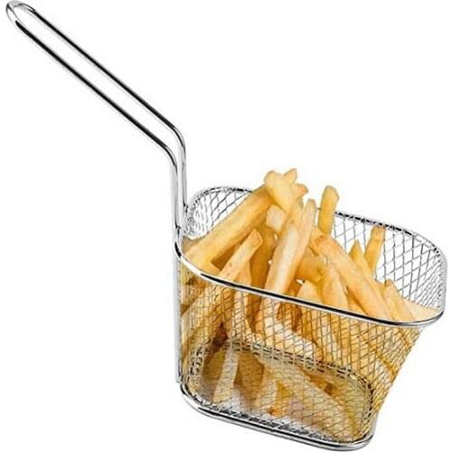 100pcs Mini Stainless Steel Fryer Serving Food Presentation Basket Kitchen French Fries Chips Frying Baskets