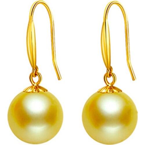 16mm Natural Shell Round Pearl Earrings Jewelry Party Jewelry Luxury Classic Dangle Earbob