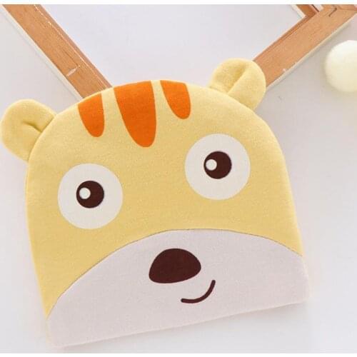 2021 New Animals Baby Cap Rich Facial Expression Breathable Reactive Printing Dyes 0-6M Kids Cartoon Print Hat for Home