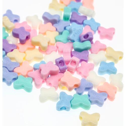 CHONGAI 50Pcs Acrylic Spacer Beads Butterfly Mixed For Fashion Jewelry Making DIY