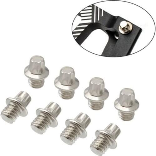 50Pcs Road Bike Mountain Folding Bicycle Pedal Stop Slip Nail Non-slip Plum-shaped Steel Screw Accessories Bicycle Repair Tools