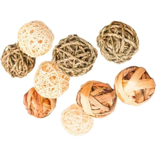 Rabbit Chew Balls 9Pcs Pet Cage Entertainment Accessories Chewing Funny Play Toys For Guinea Pigs Rabbits Hamsters Chinchillas